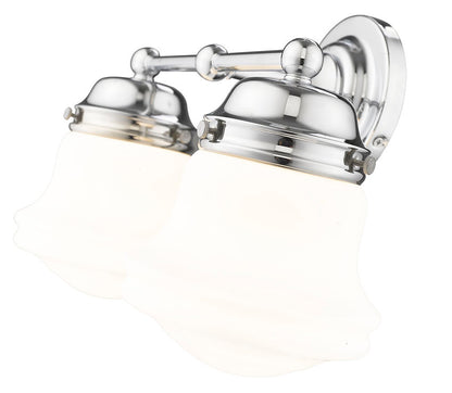 Z-Lite Vaughn 16" 2-Light Chrome Steel Frame Matte Opal Glass Shade Vanity Light