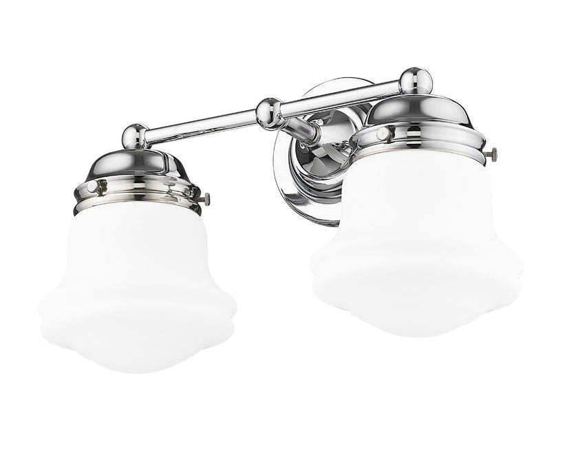 Z-Lite Vaughn 16" 2-Light Chrome Steel Frame Matte Opal Glass Shade Vanity Light