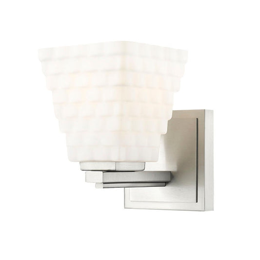 Z-Lite Annalise 7" 1-Light Brushed Nickel Matte Opal Glass Shade Wall Sconce