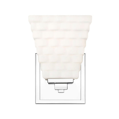 Z-Lite Annalise 7" 1-Light Chrome Matte Opal Glass Shade Wall Sconce