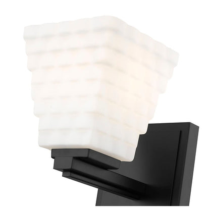 Z-Lite Annalise 7" 1-Light Matte Black Matte Opal Glass Shade Wall Sconce