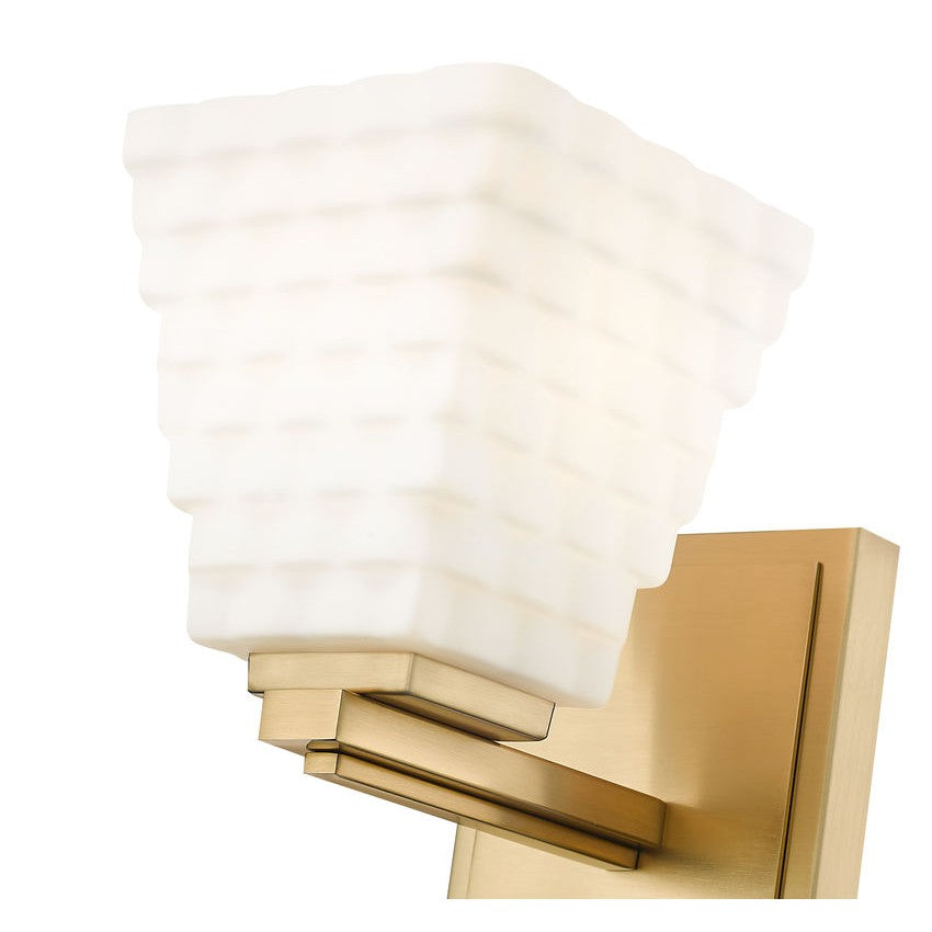 Z-Lite Annalise 7" 1-Light Modern Gold Matte Opal Glass Shade Wall Sconce