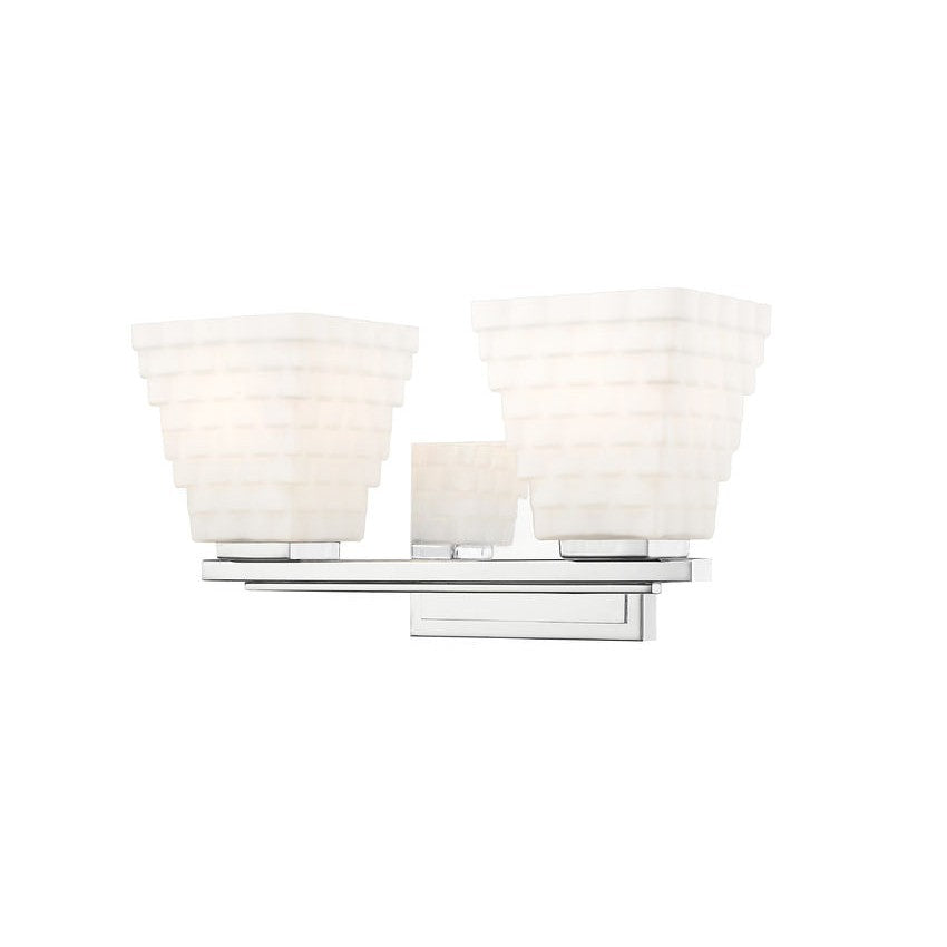 Z-Lite Annalise 14" 2-Light Chrome Matte Opal Glass Shade Vanity Light