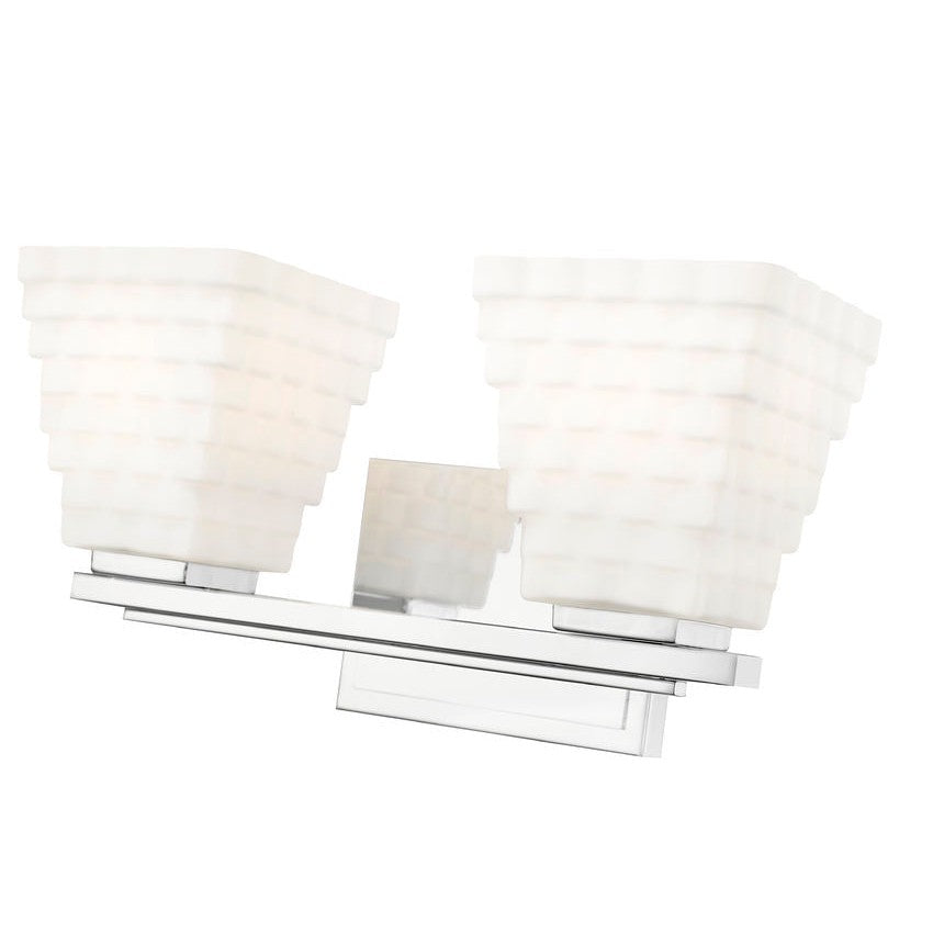 Z-Lite Annalise 14" 2-Light Chrome Matte Opal Glass Shade Vanity Light