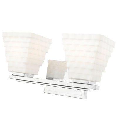 Z-Lite Annalise 14" 2-Light Chrome Matte Opal Glass Shade Vanity Light