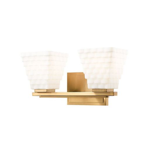 Z-Lite Annalise 14" 2-Light Modern Gold Matte Opal Glass Shade Vanity Light