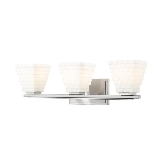 Z-Lite Annalise 24" 3-Light Brushed Nickel Matte Opal Glass Shade Vanity Light