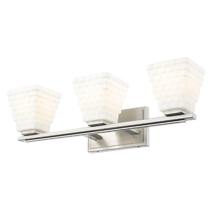 Z-Lite Annalise 24" 3-Light Brushed Nickel Matte Opal Glass Shade Vanity Light