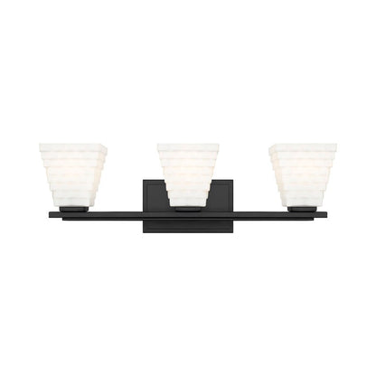 Z-Lite Annalise 24" 3-Light Matte Black Matte Opal Glass Shade Vanity Light