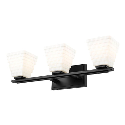 Z-Lite Annalise 24" 3-Light Matte Black Matte Opal Glass Shade Vanity Light