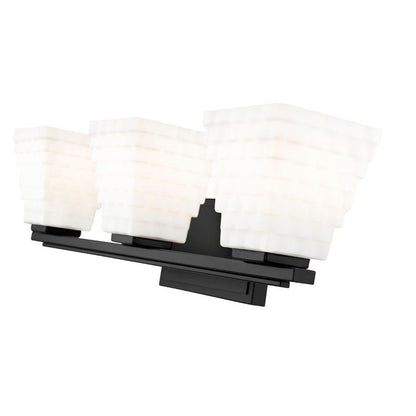 Z-Lite Annalise 24" 3-Light Matte Black Matte Opal Glass Shade Vanity Light