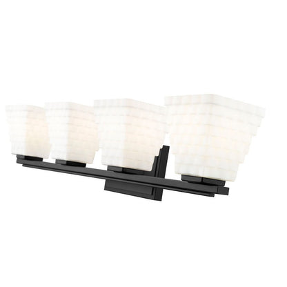 Z-Lite Annalise 32" 4-Light Matte Black Matte Opal Glass Shade Vanity Light