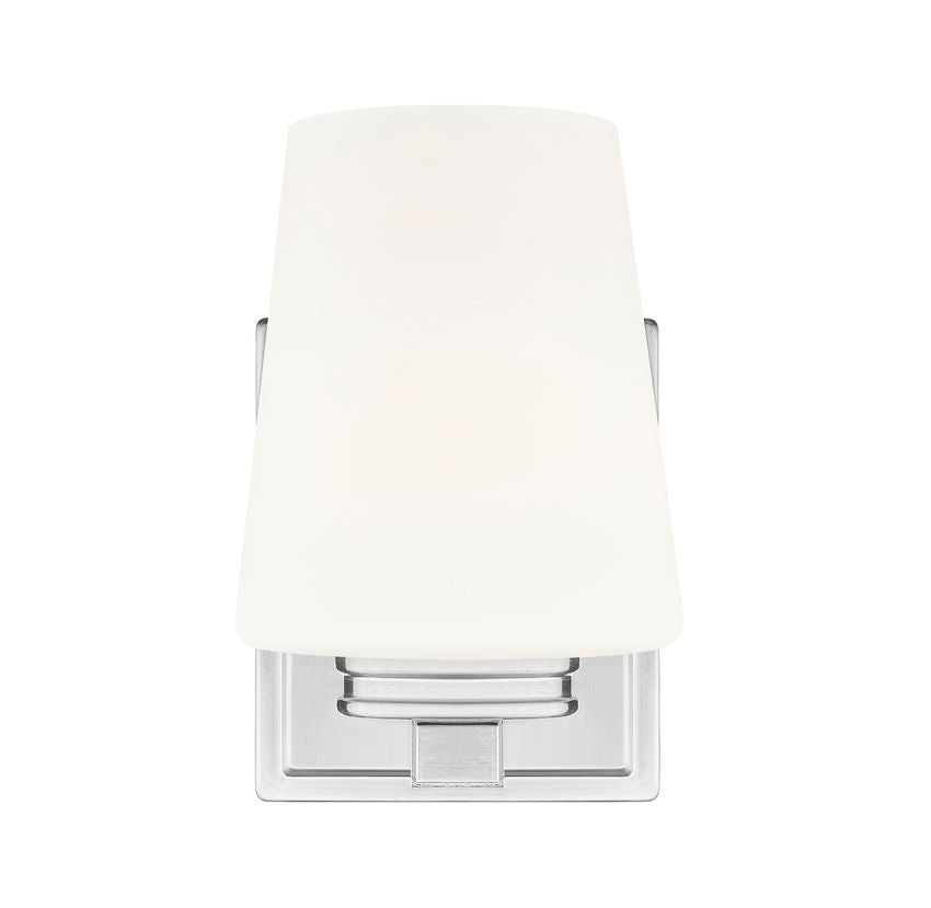 Z-Lite Nextra 5" 1-Light Brushed Nickel Steel Frame White Opal Glass Shade Wall Sconce