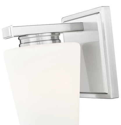 Z-Lite Nextra 5" 1-Light Brushed Nickel Steel Frame White Opal Glass Shade Wall Sconce
