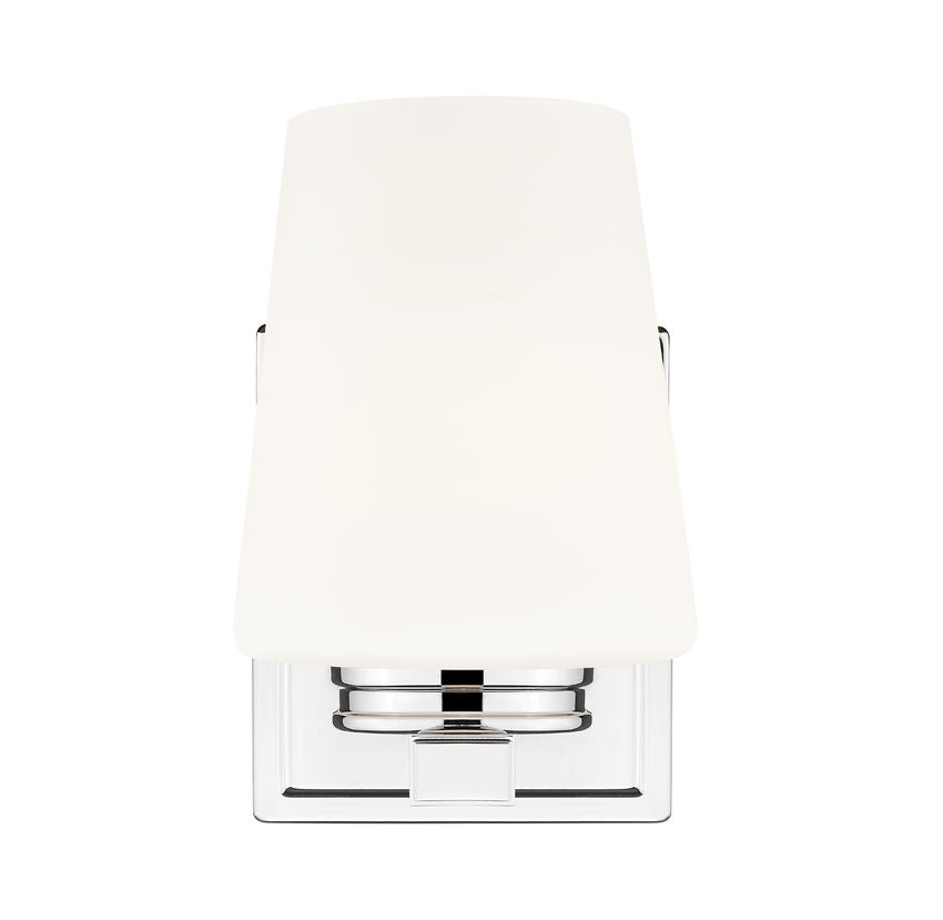 Z-Lite Nextra 5" 1-Light Chrome Steel Frame White Opal Glass Shade Wall Sconce