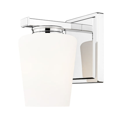 Z-Lite Nextra 5" 1-Light Chrome Steel Frame White Opal Glass Shade Wall Sconce