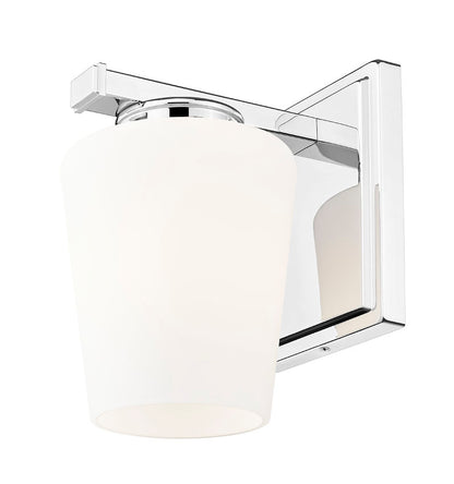Z-Lite Nextra 5" 1-Light Chrome Steel Frame White Opal Glass Shade Wall Sconce