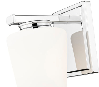 Z-Lite Nextra 5" 1-Light Chrome Steel Frame White Opal Glass Shade Wall Sconce