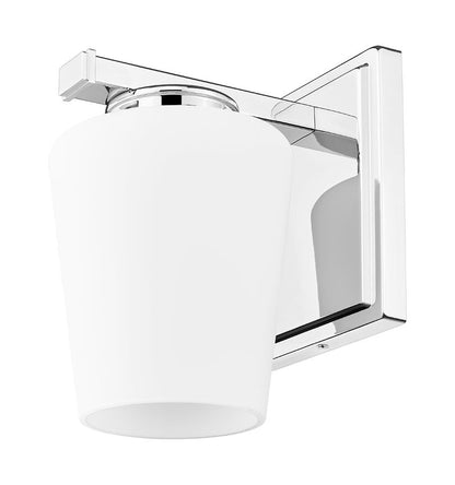 Z-Lite Nextra 5" 1-Light Chrome Steel Frame White Opal Glass Shade Wall Sconce