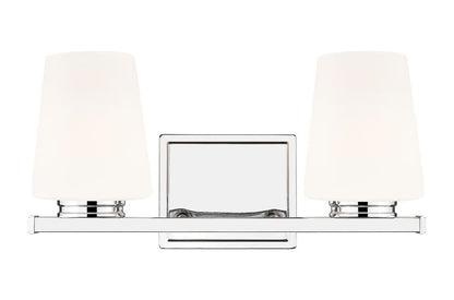 Z-Lite Nextra 16" 2-Light Chrome Steel Frame White Opal Glass Shade Vanity Light