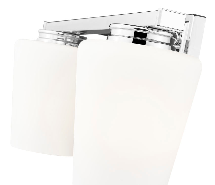 Z-Lite Nextra 16" 2-Light Chrome Steel Frame White Opal Glass Shade Vanity Light
