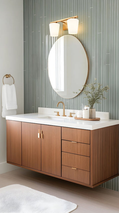 Z-Lite Nextra 16" 2-Light Modern Gold Steel Frame White Opal Glass Shade Vanity Light