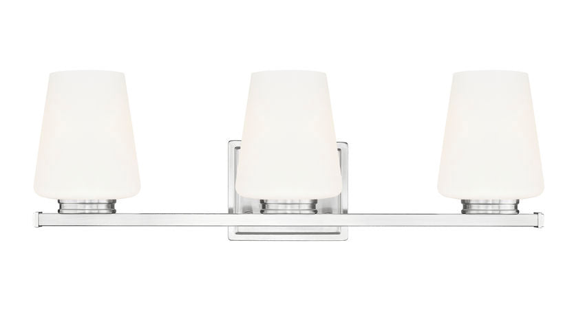 Z-Lite Nextra 24" 3-Light Brushed Nickel Steel Frame White Opal Glass Shade Vanity Light