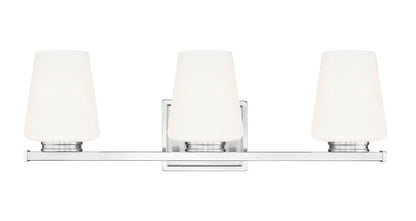 Z-Lite Nextra 24" 3-Light Brushed Nickel Steel Frame White Opal Glass Shade Vanity Light