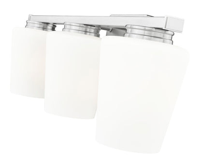 Z-Lite Nextra 24" 3-Light Brushed Nickel Steel Frame White Opal Glass Shade Vanity Light