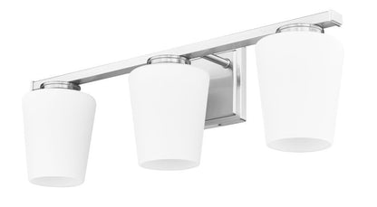 Z-Lite Nextra 24" 3-Light Brushed Nickel Steel Frame White Opal Glass Shade Vanity Light