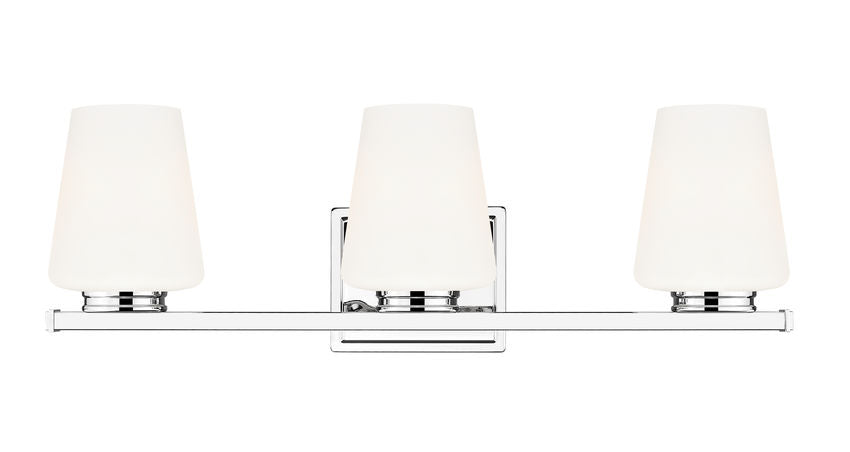 Z-Lite Nextra 24" 3-Light Chrome Steel Frame White Opal Glass Shade Vanity Light