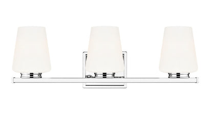 Z-Lite Nextra 24" 3-Light Chrome Steel Frame White Opal Glass Shade Vanity Light