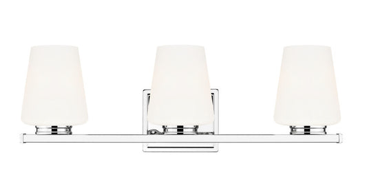 Z-Lite Nextra 24" 3-Light Chrome Steel Frame White Opal Glass Shade Vanity Light
