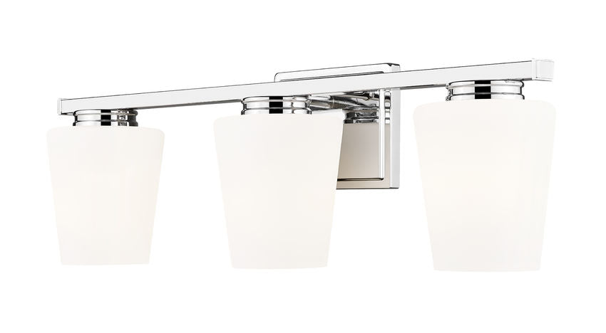 Z-Lite Nextra 24" 3-Light Chrome Steel Frame White Opal Glass Shade Vanity Light