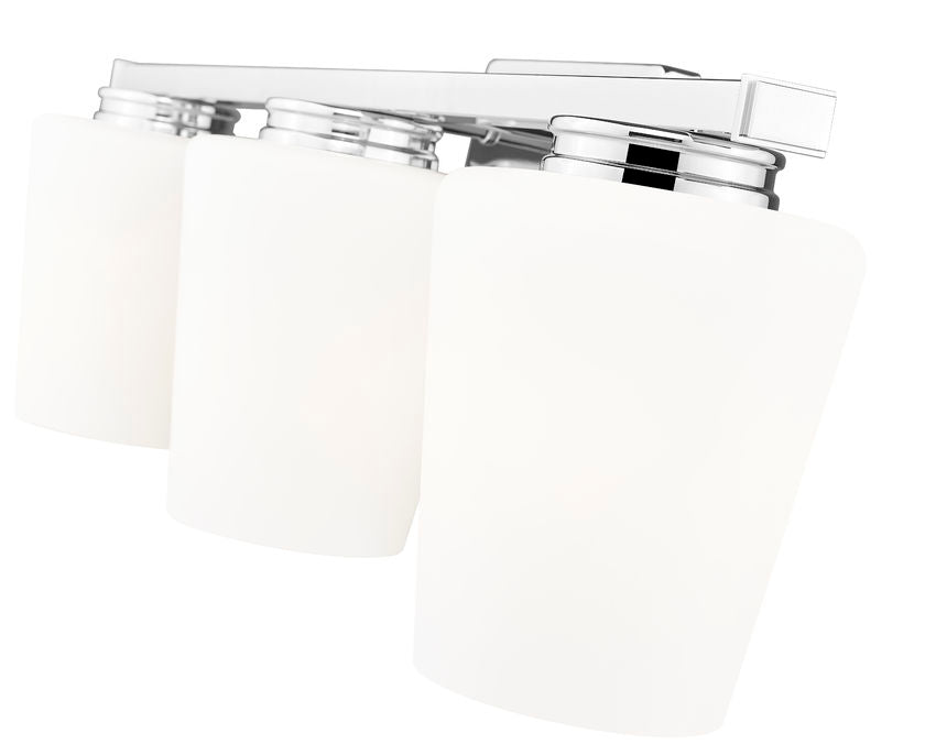 Z-Lite Nextra 24" 3-Light Chrome Steel Frame White Opal Glass Shade Vanity Light