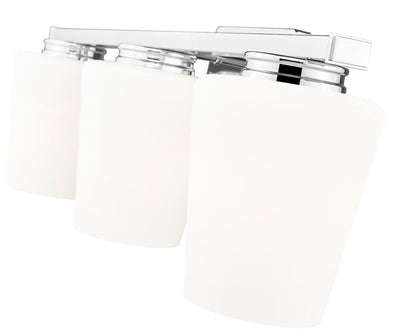 Z-Lite Nextra 24" 3-Light Chrome Steel Frame White Opal Glass Shade Vanity Light
