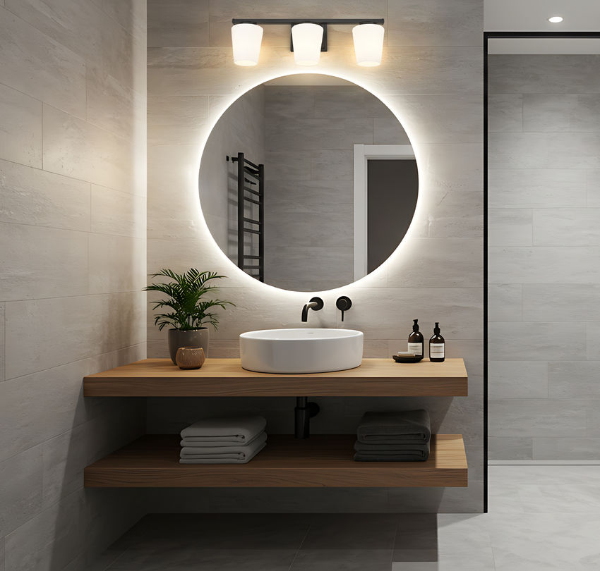 Z-Lite Nextra 24" 3-Light Matte Black Steel Frame White Opal Glass Shade Vanity Light