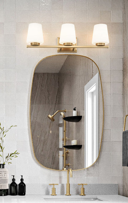 Z-Lite Nextra 24" 3-Light Modern Gold Steel Frame White Opal Glass Shade Vanity Light