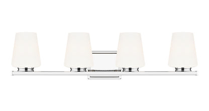 Z-Lite Nextra 32" 4-Light Chrome Steel Frame White Opal Glass Shade Vanity Light