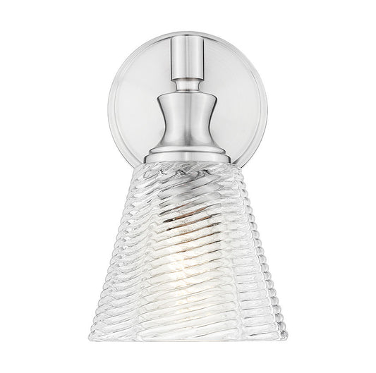 Z-Lite Auden 6" 1-Light Brushed Nickel Steel Frame Clear Glass Shade Wall Sconce