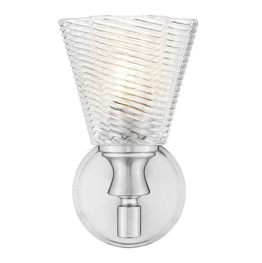 Z-Lite Auden 6" 1-Light Brushed Nickel Steel Frame Clear Glass Shade Wall Sconce