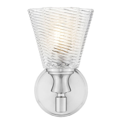 Z-Lite Auden 6" 1-Light Brushed Nickel Steel Frame Clear Glass Shade Wall Sconce