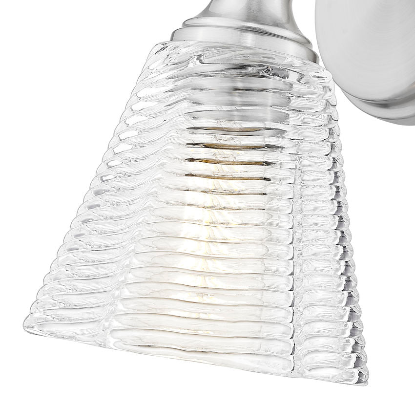 Z-Lite Auden 6" 1-Light Brushed Nickel Steel Frame Clear Glass Shade Wall Sconce