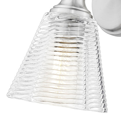 Z-Lite Auden 6" 1-Light Brushed Nickel Steel Frame Clear Glass Shade Wall Sconce