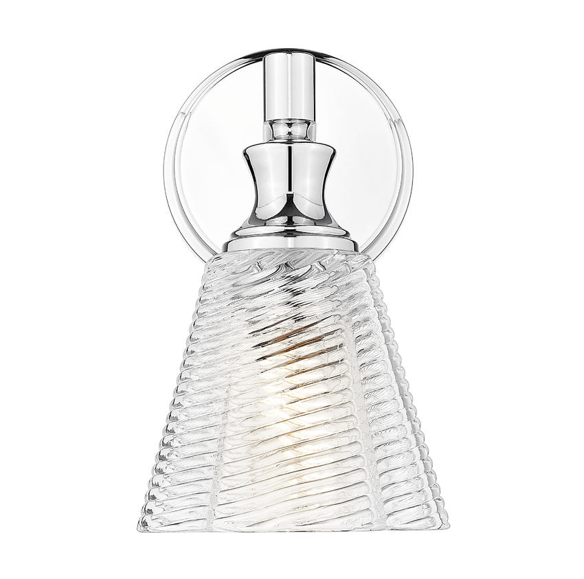 Z-Lite Auden 6" 1-Light Chrome Steel Frame Clear Glass Shade Wall Sconce