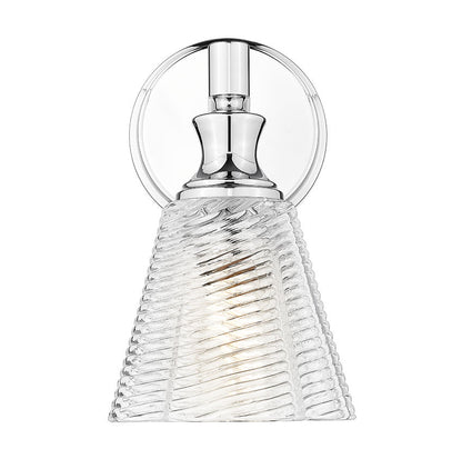Z-Lite Auden 6" 1-Light Chrome Steel Frame Clear Glass Shade Wall Sconce