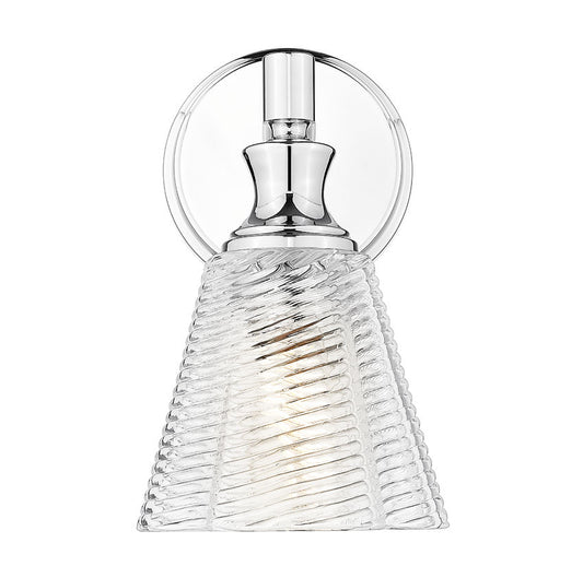 Z-Lite Auden 6" 1-Light Chrome Steel Frame Clear Glass Shade Wall Sconce