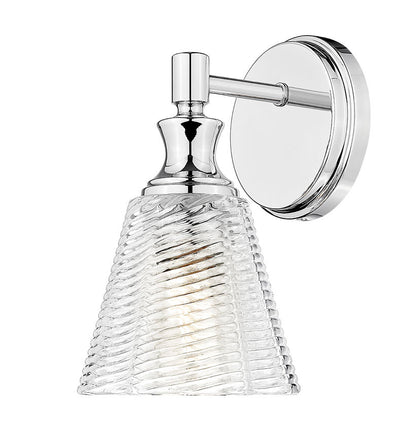 Z-Lite Auden 6" 1-Light Chrome Steel Frame Clear Glass Shade Wall Sconce