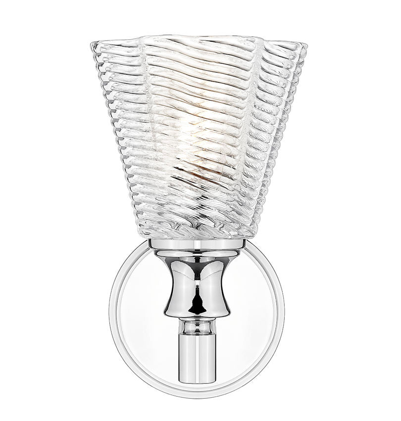 Z-Lite Auden 6" 1-Light Chrome Steel Frame Clear Glass Shade Wall Sconce
