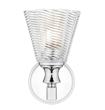 Z-Lite Auden 6" 1-Light Chrome Steel Frame Clear Glass Shade Wall Sconce